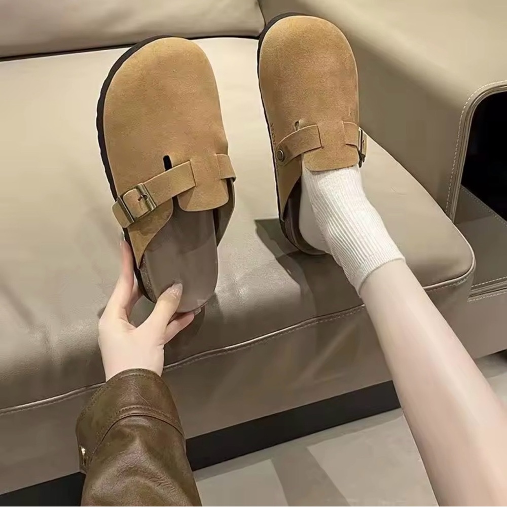 Women's Tan Suede Slip-On Shoes